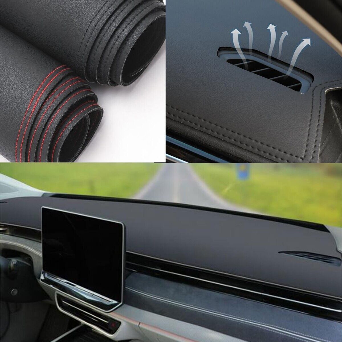 1PCS PU leather Dashboard Dash Mat Non-slip DashMat Shade Pad for VW ID.7 2024+