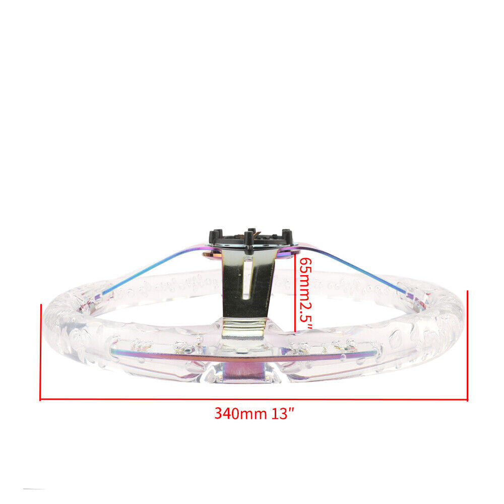14 350mm Aluminum Racing Acrylic Steering Wheel with Quick Release Blue US