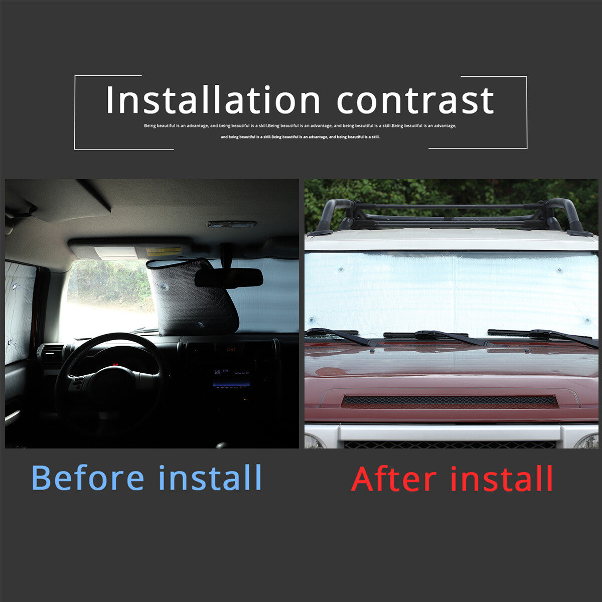 Car sunshade windshield dashboard cover for FJ Cruiser 2007-2014 8 pieces USA
