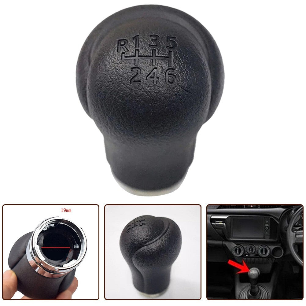 BLACK GEAR SHIFT KNOB FOR MANUAL 6 SPEEDS for TOYOTA for HILUX REVO 2015-20