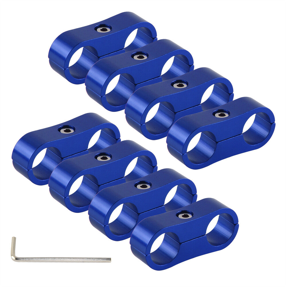 8pcs AN-8 AN8 16MM Braided Hose Separator Clamp Fitting Adapter Bracket BL