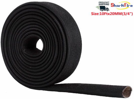 High-Temperature Automatic Heating Jacket, Adjustable Fiberglass Heat Insulation Cover, Black, 10 ft x 3/4 inch