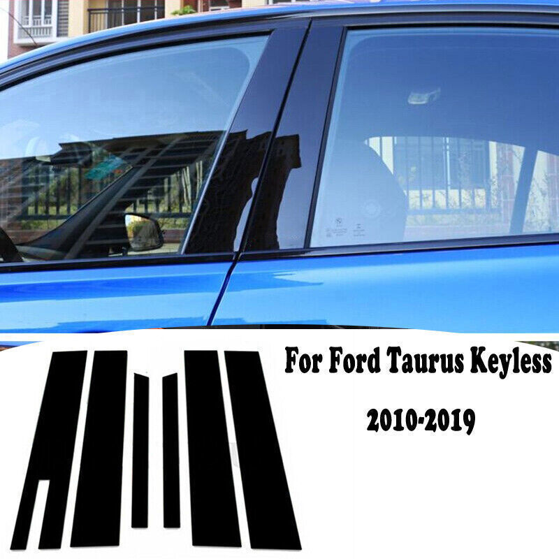 for Ford Taurus 10-2019 Piano Black Pillar Posts Door Window Molding Strip Trims