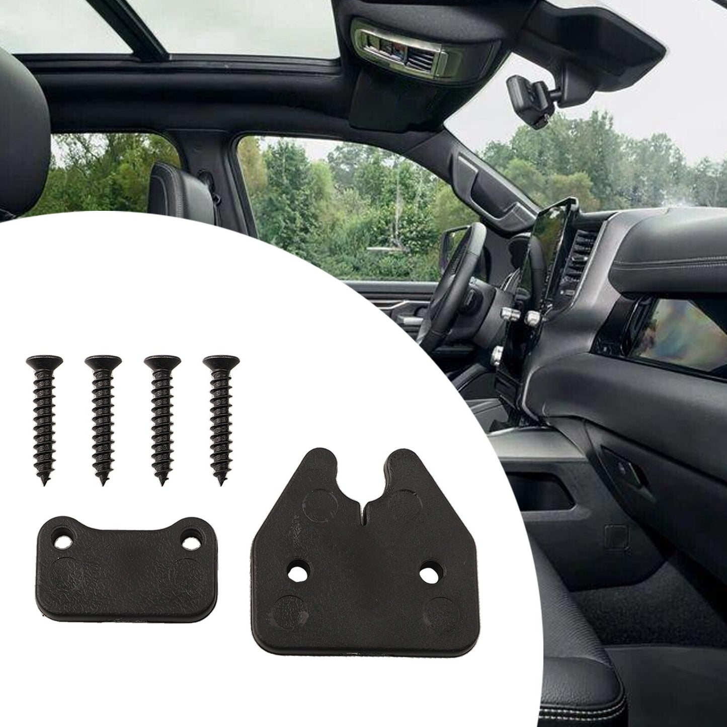 Sleek Design Sun Visor Clips for for DODGE for RAM Trucks 2019 Set Of 6 Black