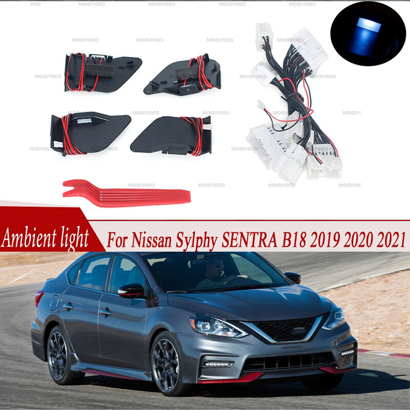 Interior LED Door Bowl Handle Frame Light for Nissan Sylphy SENTRA B18 2019-2021