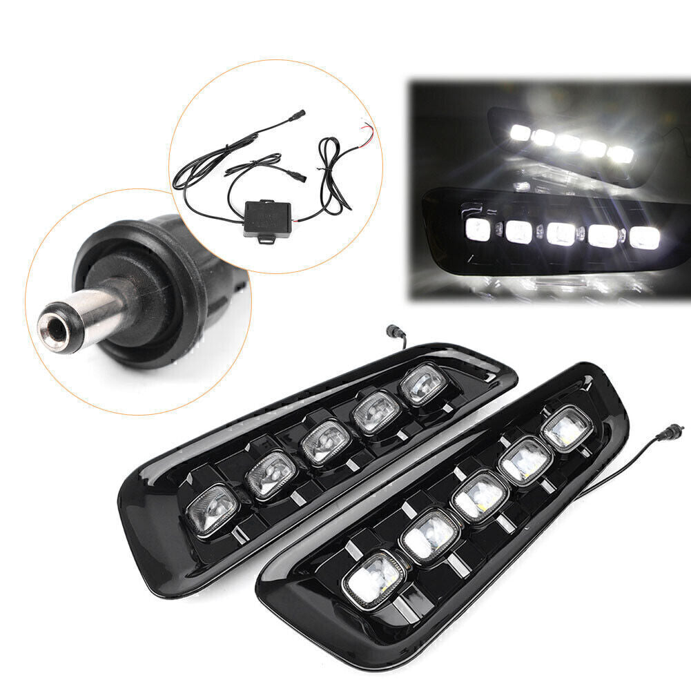 2-Piece Car LED Daytime Running Fog Lights (DRL) for 2016-18-17 for Ford F150 White
