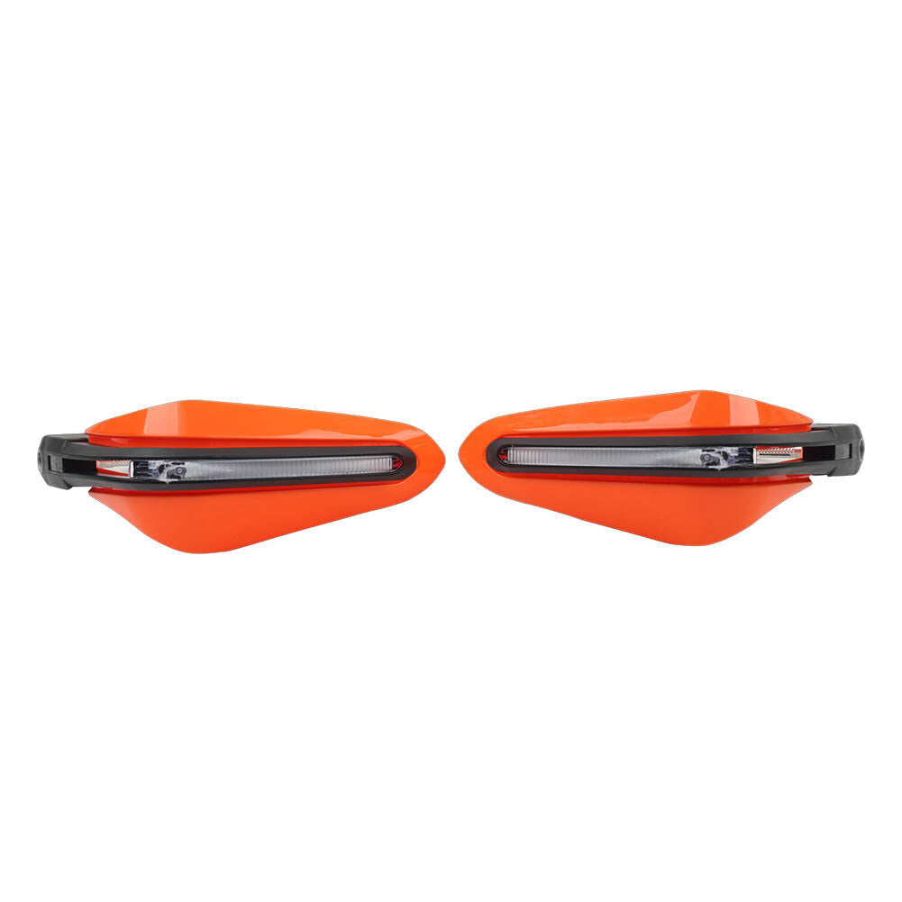 Universal 7/8 Motorcycle Handguard Orange W/ LED Light Fit Dirt Bike ATV