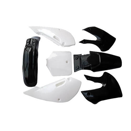 Plastic mudguard stickers and decals for Kawasaki KLX110, KX65, for Suzuki DRZ110, RM65