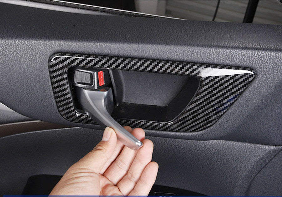 for Toyota Highlander 2017-2019 Carbon Fiber Car Door Handle Bowl Cover Trim 4PC