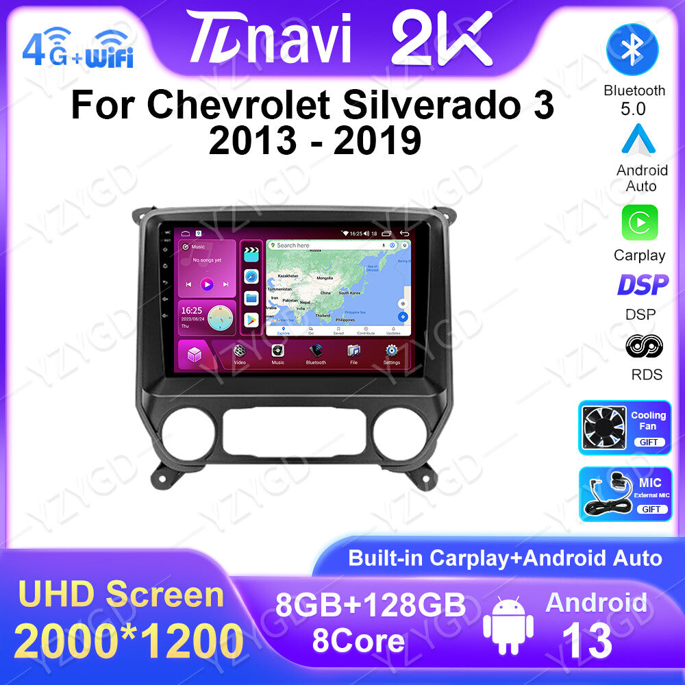 for Chevrolet Silverado 3 Car Radio GPS Android Multimedia Stereo Player Screen