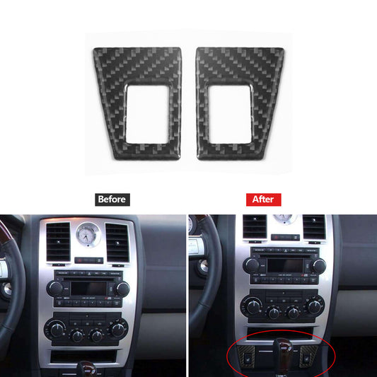 Carbon Fiber Below Radio With Heated for Seat Cover Trim for Chrysler 300 2005-2007