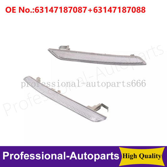One set of left and right transparent front bumper side marker lights suitable for BMW X6 E71 E72 07-14