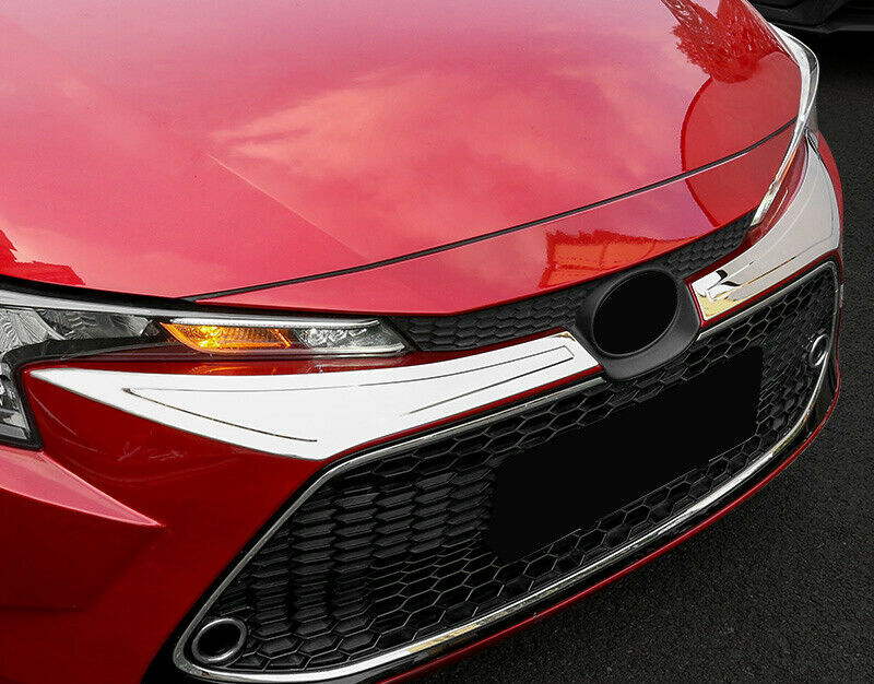 Chrome Steel Front Grille Grill Upper Trim Cover for Toyota for Corolla US 2019-2022