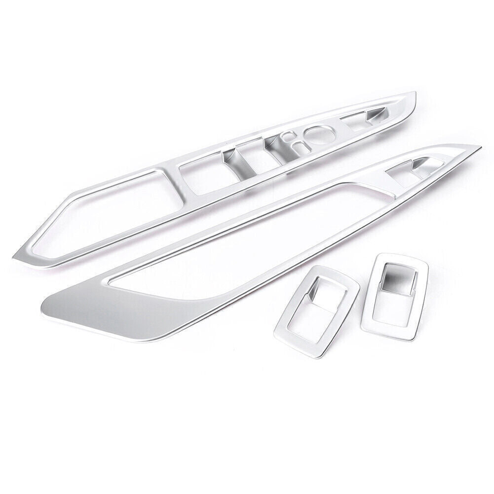 Matt Door Window Lift Switch Silver Cover Trim Fit for BMW X5 F15 X6 F16 2015