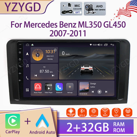 for Mercedes for Benz ML350 GL450 2007-2011 9 Android Stereo CarPlay Car Radio GPS