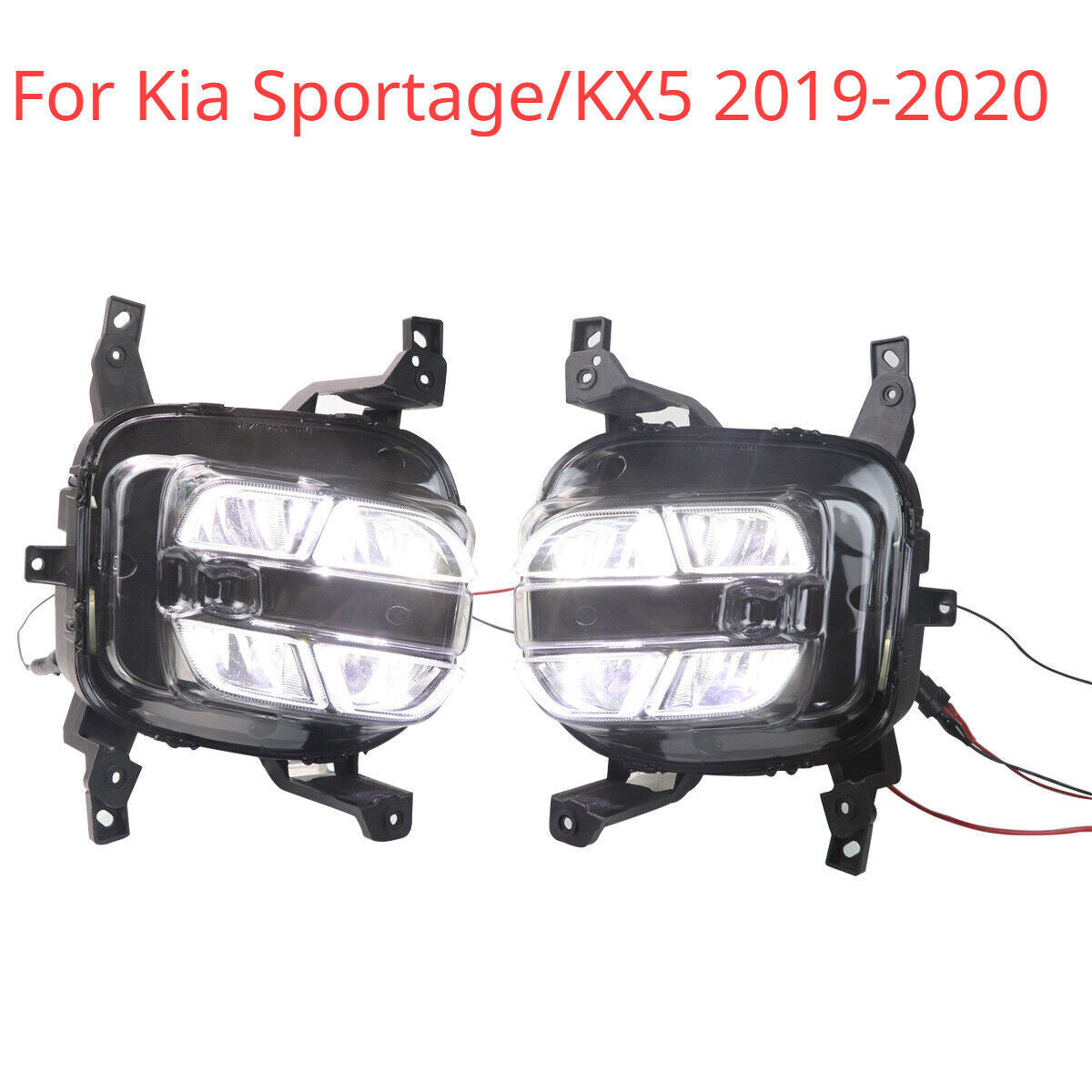 for Kia Sportage/KX5 2019-2020 Pair LED DRL Daytime Running Fog Light W/Frame