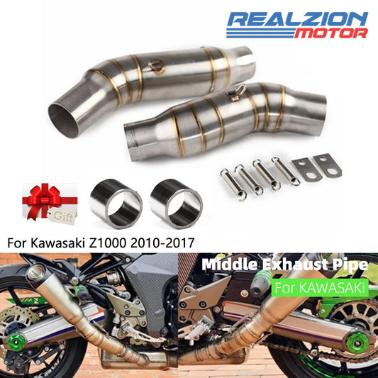 Middle Exhaust Muffler Escape Link Pipe WIth Gasket for Kawasaki Z1000 2010-2017