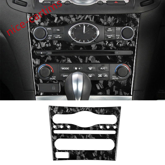 Forged Carbon Fiber Center Console AC CD Trim for Infiniti G37 07-13 G35 G25 Q60
