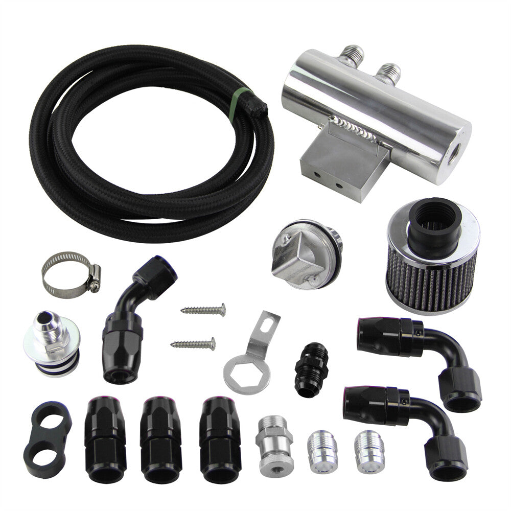 Oil Catch Can Reservoir Breather Filter Hose Fittings Kit for Honda for Civic EG EK