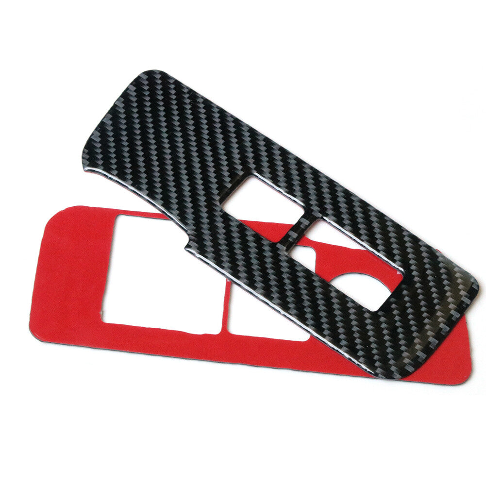 Carbon Fiber Window Switch Lift Panel Trim Cover for Honda for Civic Coupe 2013-2015