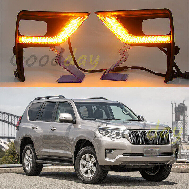 for Toyota for Land Cruiser Prado 2018-21 LED DRL Daytime Running Light W/Turn Refit