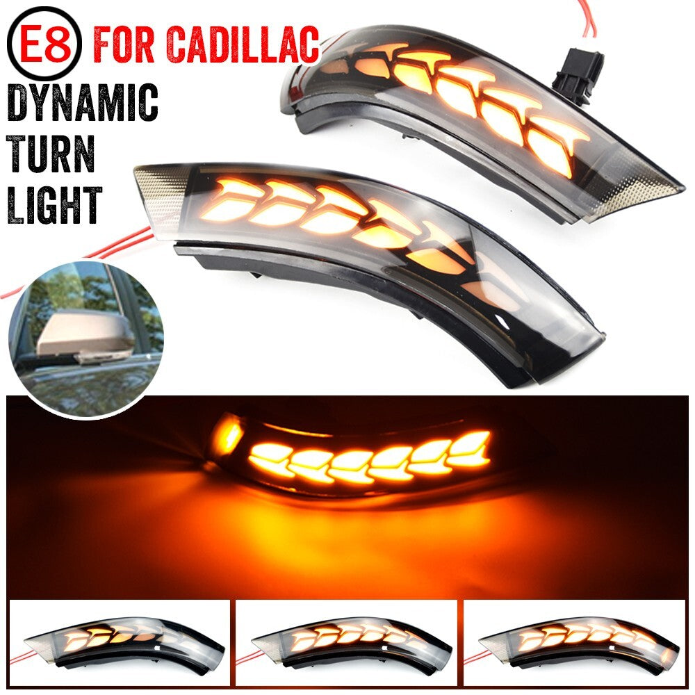 2pcs LED Dynamic Side Mirror Turn Signal Light Assembly for Cadillac ATS CT4