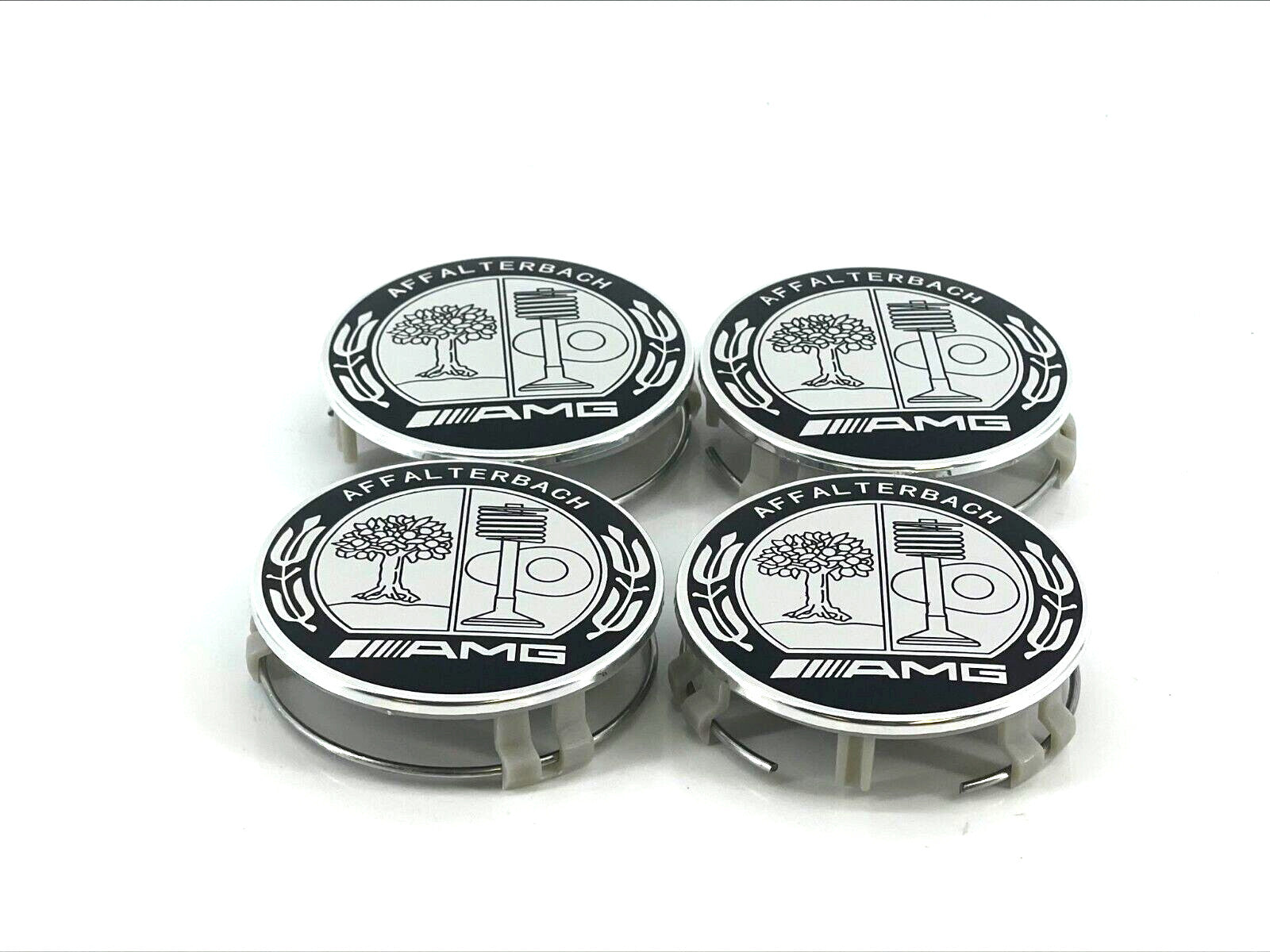 4-piece wheel center caps, Amg Affalterbach 75mm for Mercedes-Benz rims, OEO HQUALI