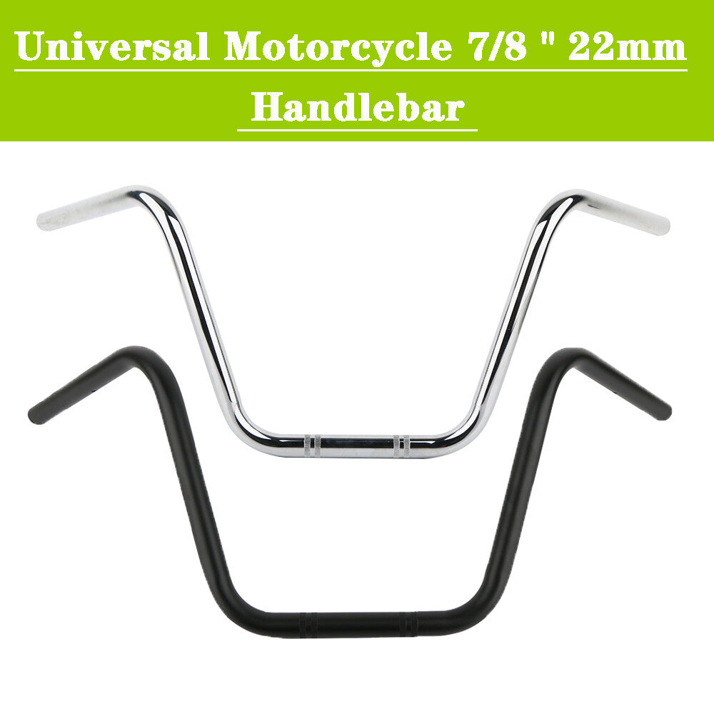 General Motorcycle 7/8 inch 22 mm Handlebar High Waist Trailer Steel Chrome/Black