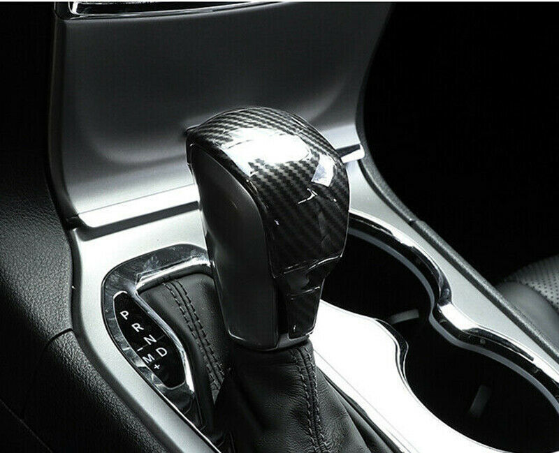 for Jeep Grand Cherokee 2017-2020 Carbon Look Console Gear Shift Knob Cover Trim
