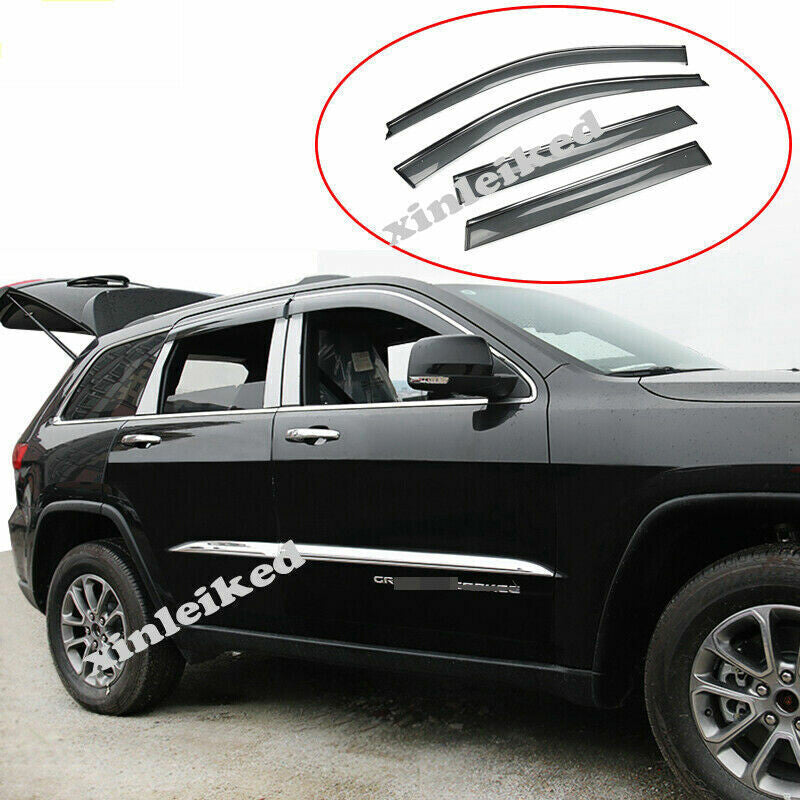 Smoke Window Vent Visor Sun Rain Guard Deflector for Jeep Grand Cherokee 2014-18
