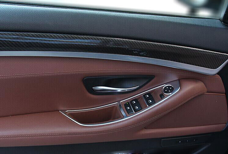 Fit for BMW 5 Series 2011-2016 Matte Silver Window Lock Lift Panel Trim Frame 4P