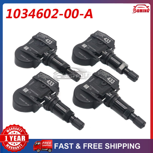 4PCS 103460200A 433MHz New TPMS Fit for Tesla Model 3 S X Tire Pressure Sensor