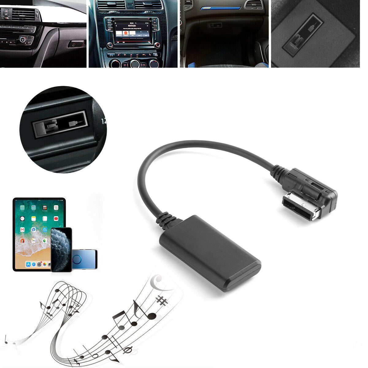 Audio cable adapter AMI MDI MMI music interface for Audi Q5, Q5 A7, for Volkswagen AUX ( )