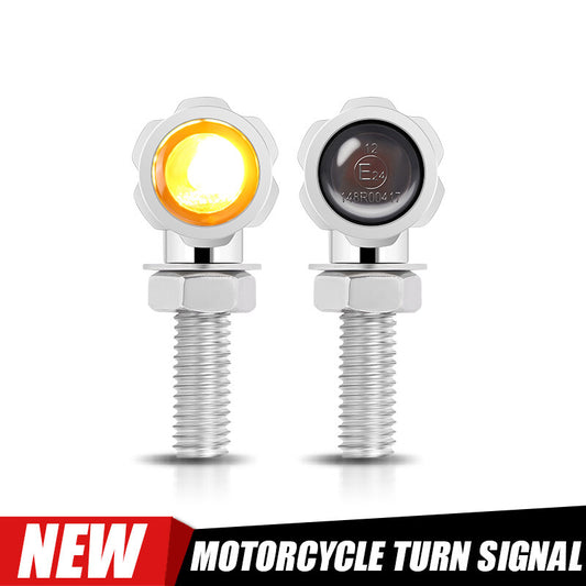 Chrome Bullet Motorcycle LED Turn Signals Light Indicator For Bobber Cafe Racer