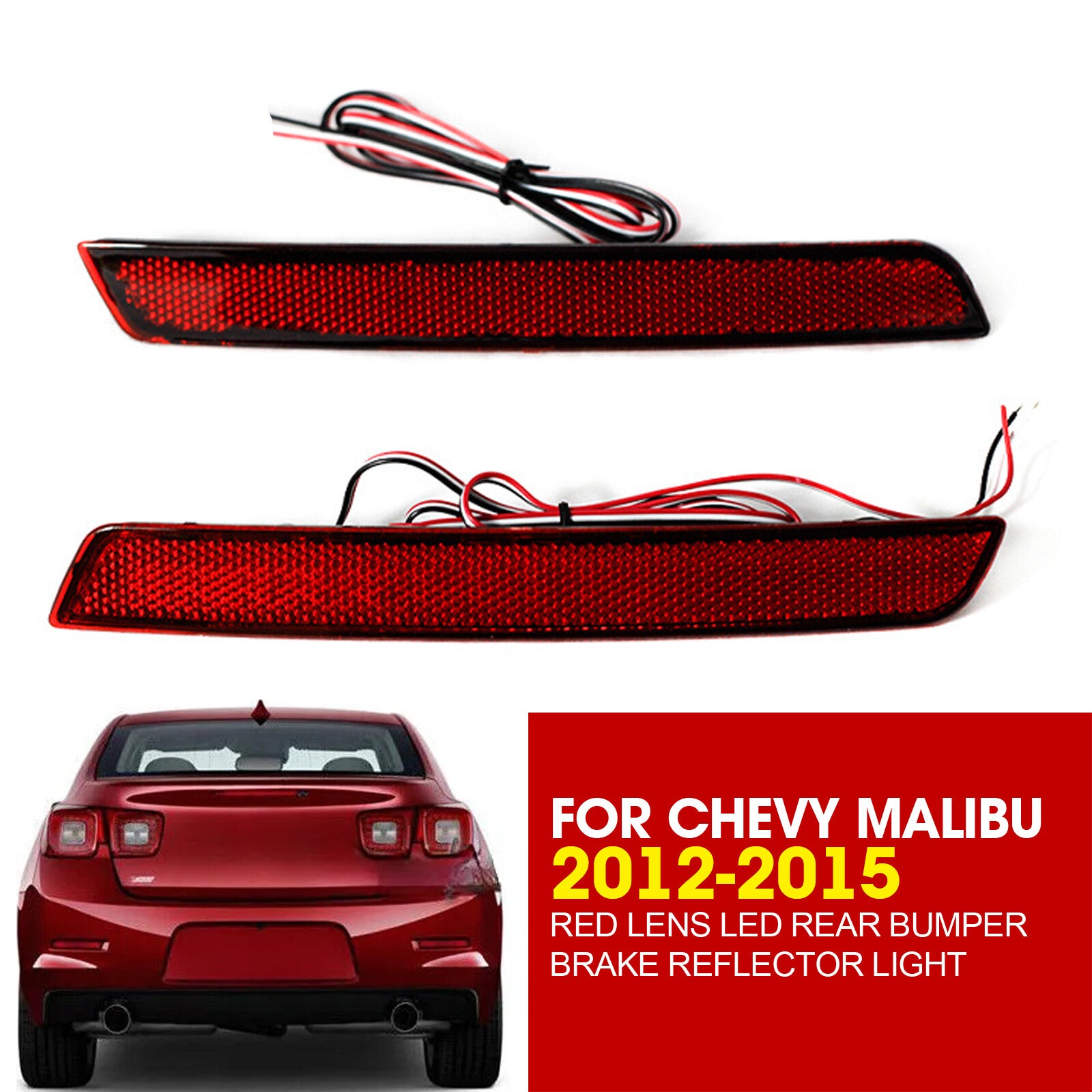 LED Rear Bumper Reflector Brake Light Tail Lamp for Chevrolet Malibu 2013-2015