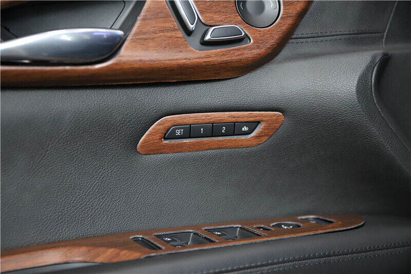 Car for Seat Memory Button Frame Cover Trim Fit for Cadillac CT6 2016-20 Wood Grain