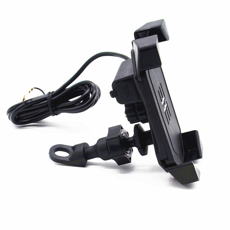 2.1A USB Motorcycle Phone Charging Mount Telescopic Handlebar Rotation Holder