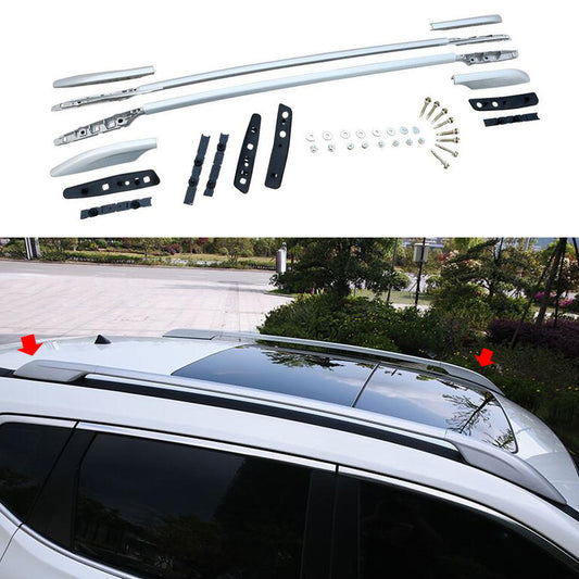 for Nissan Rogue 17-20 Silver Top Side Bars Rail Roof Rack Luggage Carrier Trim