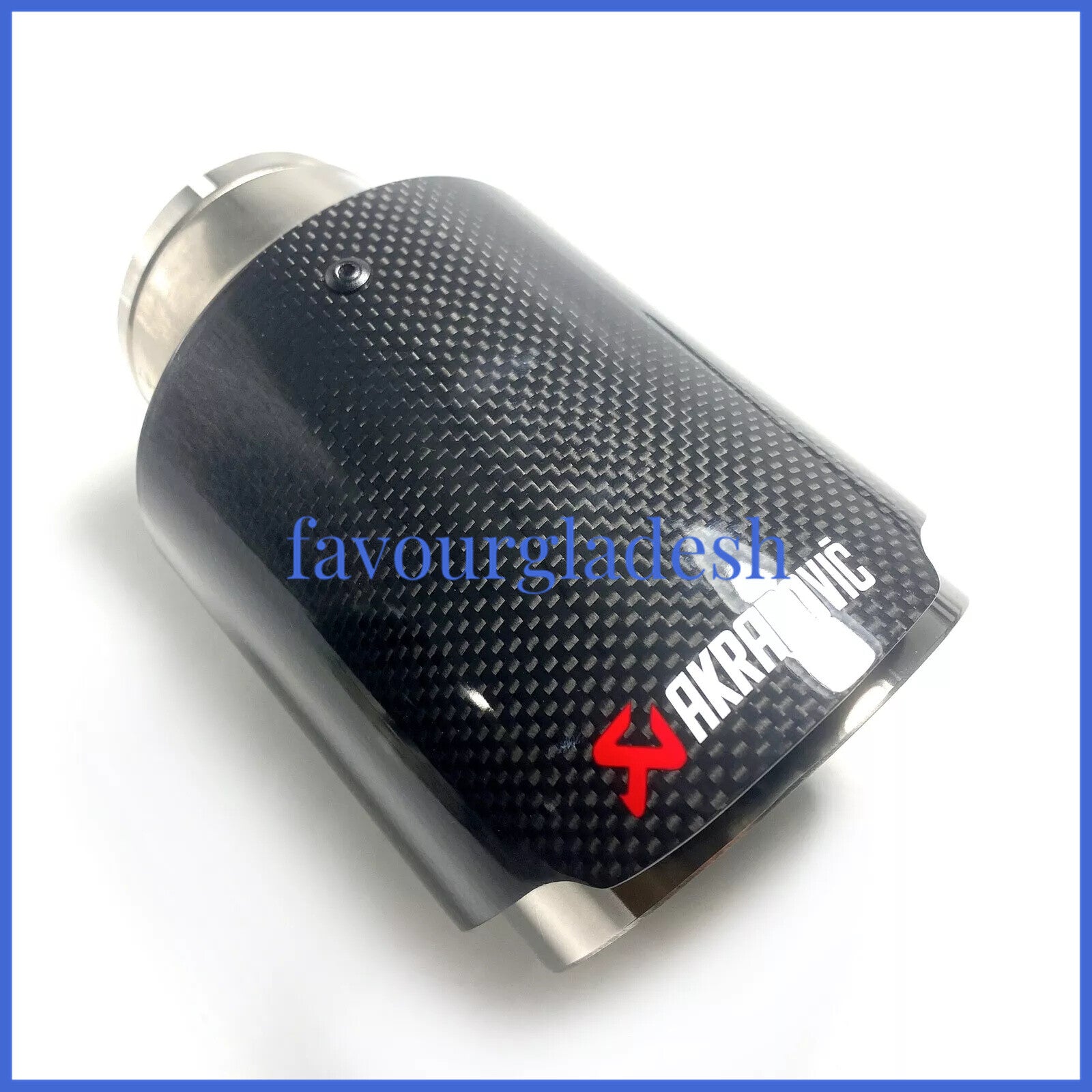 1 X IN 2.5 63MM OUT: 4.5 114MM Akrapovic Glossy Carbon Fiber Pipe Exhaust Tip