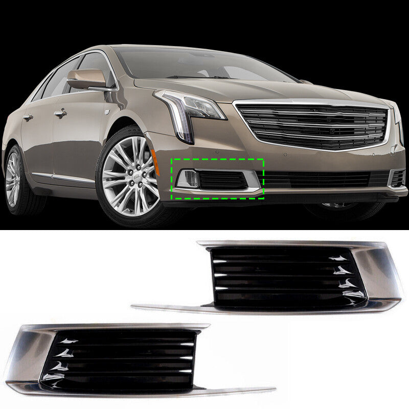 Left Right Front Lower Bumper Grille Fog Light Cover For 2018-19 for Cadillac XTS