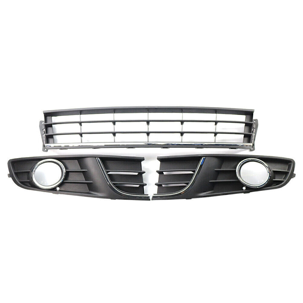 3pcs/Set Front Bumper Grill Grille Fog Light Cover for VW Polo 2011-2013