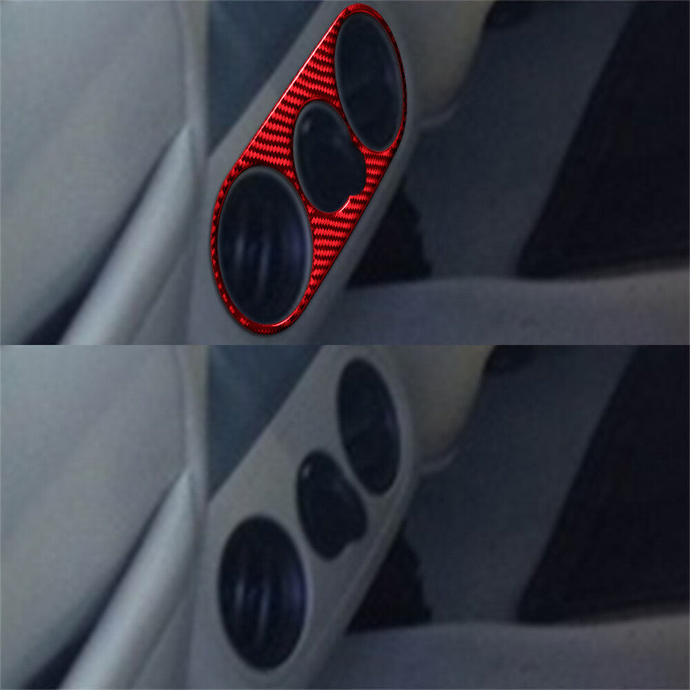Red Carbon Fiber Console Rear Air Vent Outlet Cover for Ford F-150 FX4 2004-2008