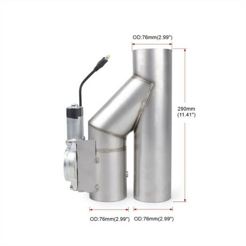 3 Electric Exhaust Catback Valve Single flap Valve Motor With Remote Control