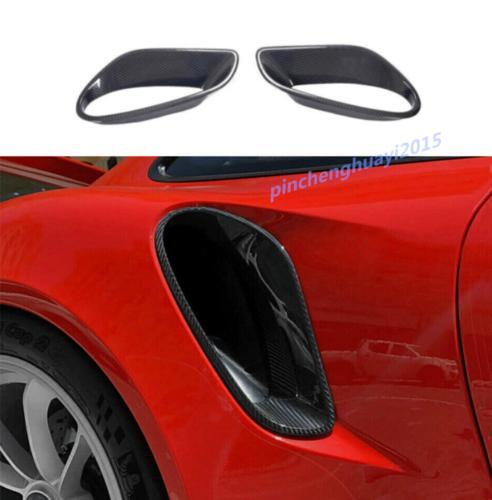 2-Piece Carbon Fiber Side Fender Ventilation Cover Trim for Porsche 911 992 2019 - 2024