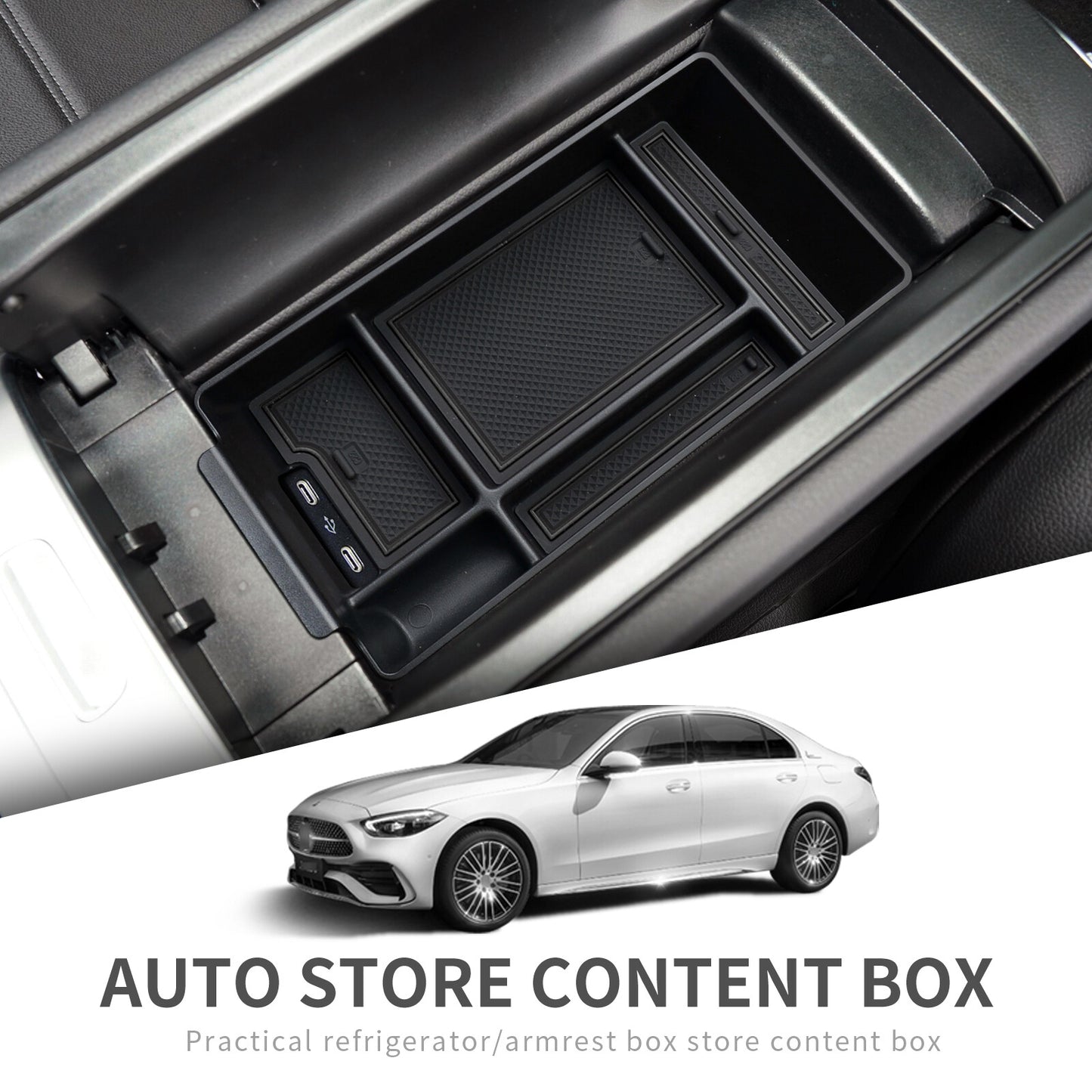 for Mercedes-Benz C-Class 2021-2022 W206 AMG Central Console Armrest Box Storage