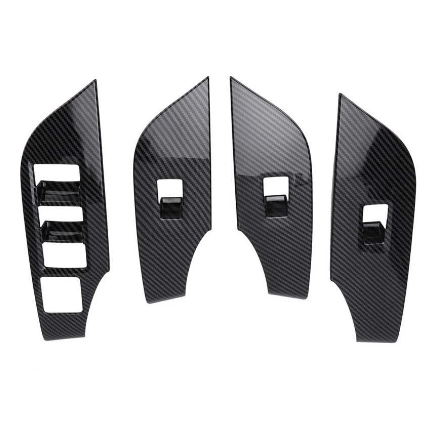 4P Carbon ABS Inner Window Lift Switch Cover Trim for for Toyota RAV4 2019-2023