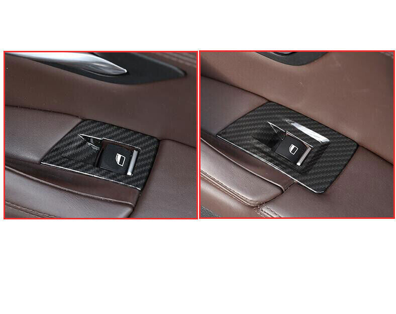 for BMW 5 Series 2011-2016 ABS Carbon Fiber Window Lock Lift Panel Trim Frame 4P