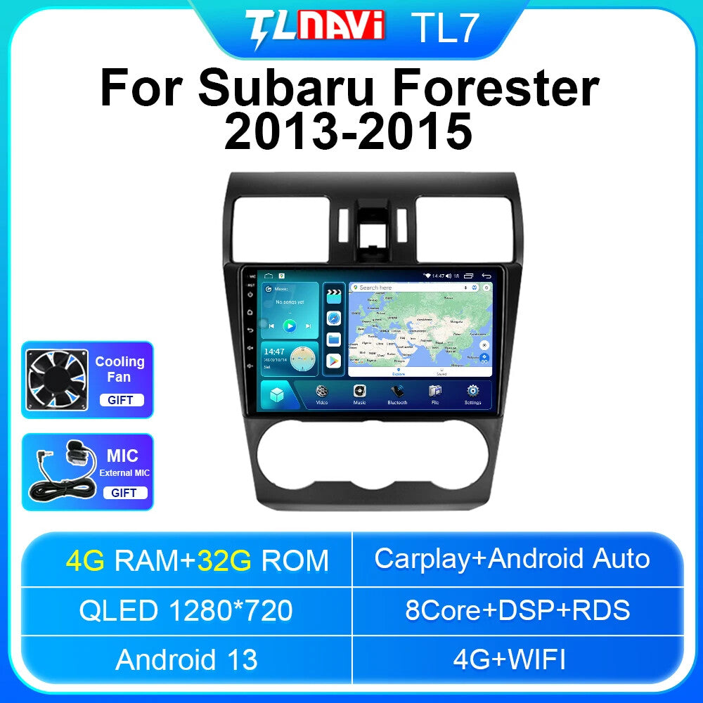 for Subaru for Forester 2013-2015 Android CarPlay Car Radio GPS Multimedia Screen