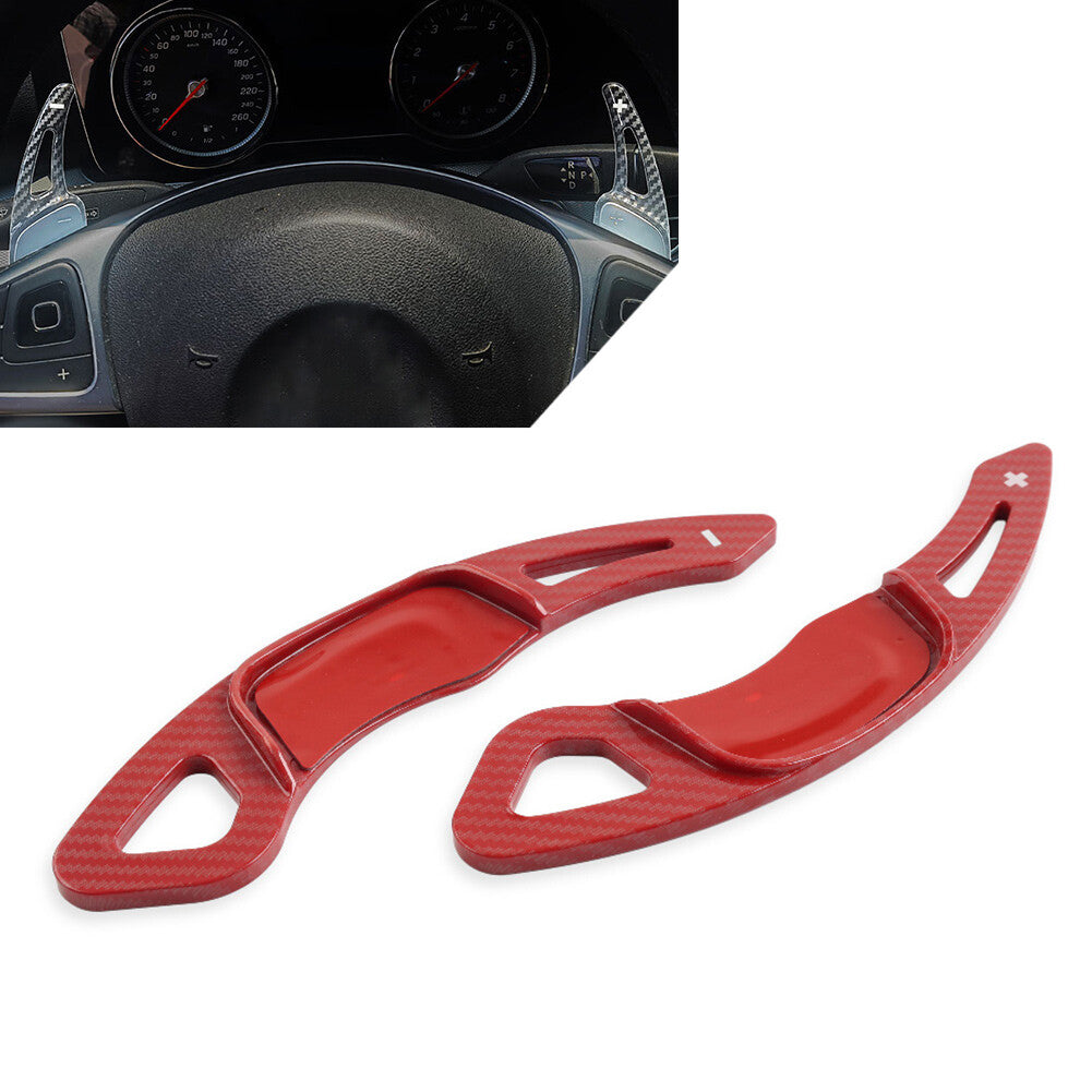 Steering Wheel Paddle Shifter Extension Carbon Fiber Look Fit for VW for Golf 7 Polo Red