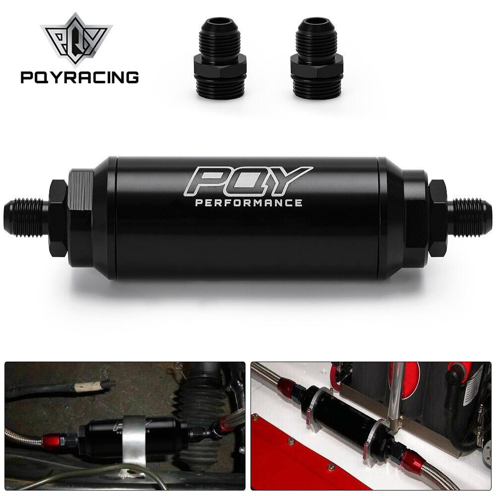 NEW 100 Micron Inline Fuel Filter with 6AN 8AN Adapter Fitting AN6 Fuel Filter